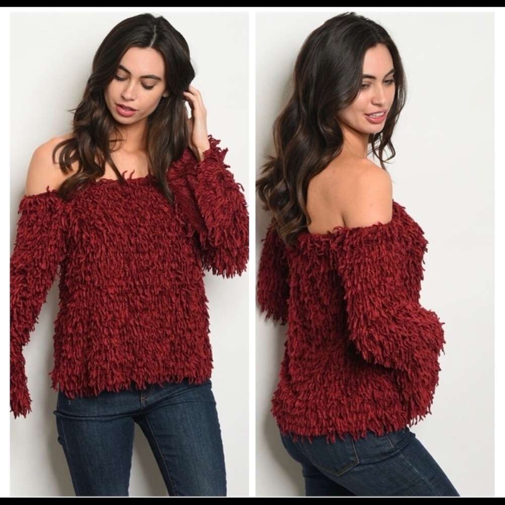 Fringe Off Shoulder Sweater